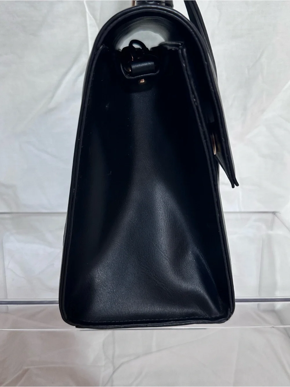 Vintage Joan & David Black Leather Satchel with Top Handle